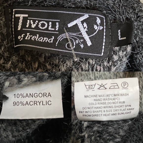 Tivoli of Ireland Aztec Print Cardigan Grays Angora and Acrylic Blend Large - Picture 6 of 6